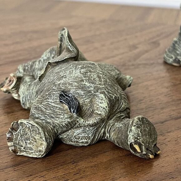 Baby Elephant Playful Collectors Resin Figurines VTG Edwin/ Ernest & Elden RARE - Picture 6 of 16